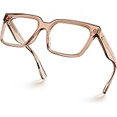 VISOONE Rectangle TR90 Blue Light Blocking Glasses Computer Eyewear with Preppy Look for Women and Men Cougar