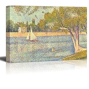 The Seine at La Grande Jatte by Georges Seurat - Canvas Print Wall Art Famous Painting Reproduction - 12" x 18"