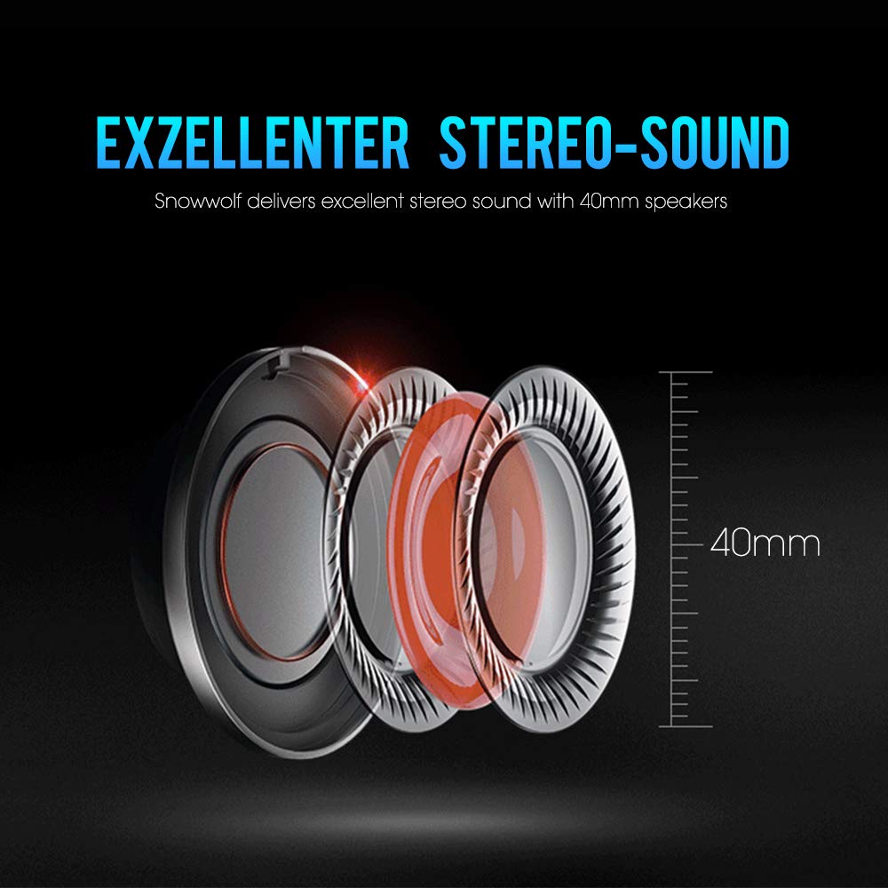 SADES Gaming- Headset für PS4, Snowwolf, kabelgebundene Over-Ear-Gaming-Kopfhörer mit Stereo-Sound, 3,5 mm Klinke, abnehmenbares Mikrofon und Lautstärkeregelung, für PC, Tablet, Laptop