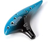 &ldquo;Ocean Notes&rdquo; 12 Hole Sweet Potato Ocarina Graceful Shape Pottery Ocarina in Alto C