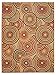 Diagona Designs Contemporary Circles Design Modern Non-Slip Kitchen/Bathroom/Living Room Area Rug, 3'3'' W x 5'0'' L, Beige/Multi Color