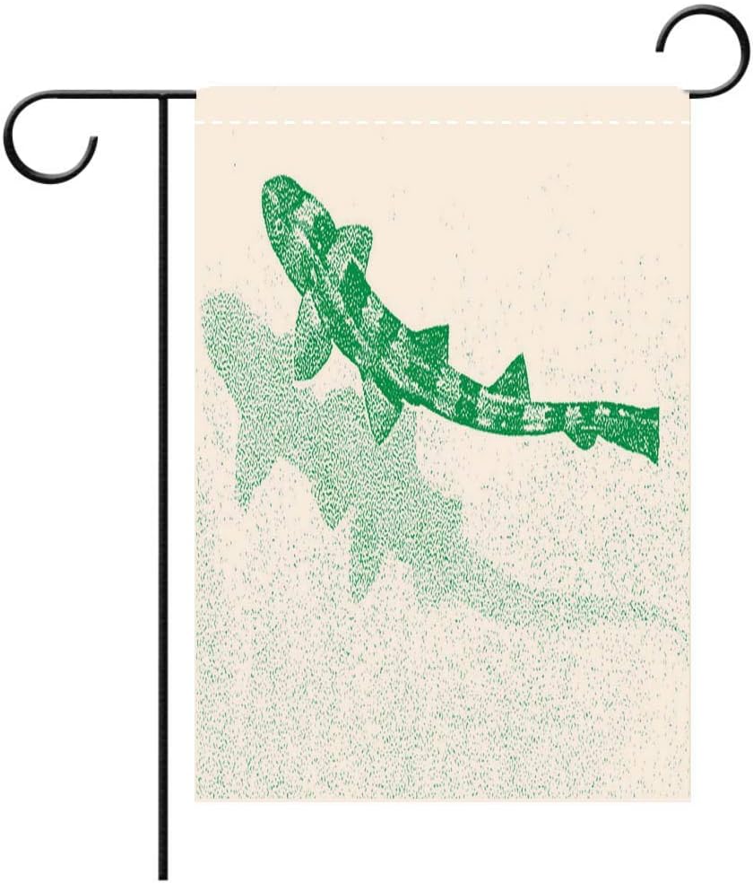 Artistically Designed Yard Flags, Double Sided Engraving of a White Spotted Bamboo Shark Swimming in The Shallows Decorative Deck, Patio, Porch, Balcony Backyard, Garden or Lawn
