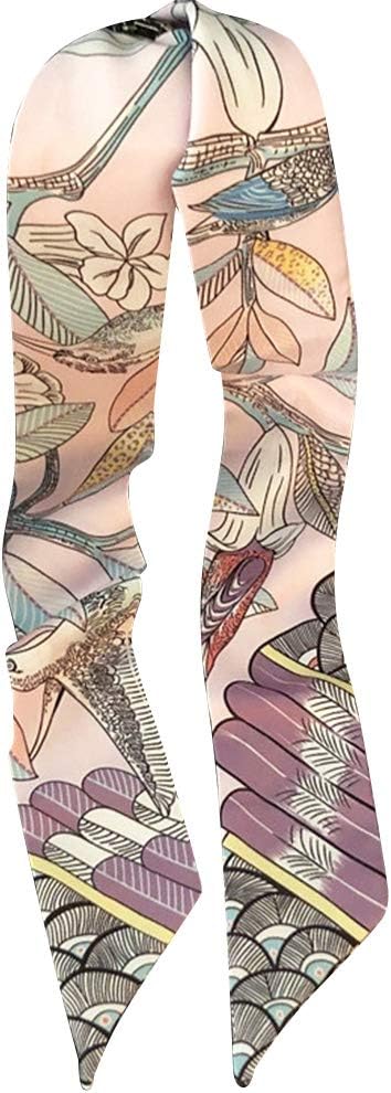 Fashion Natural Flower Bird Printing Handbag Handle Ribbon Scarf Neck Scarf for Women