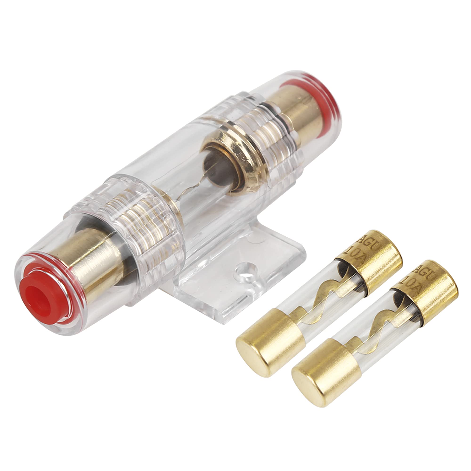 X AUTOHAUX 4 6 8 Gauge AWG Inline Fuse Holder with 10A AGU Fuses for Car Auto