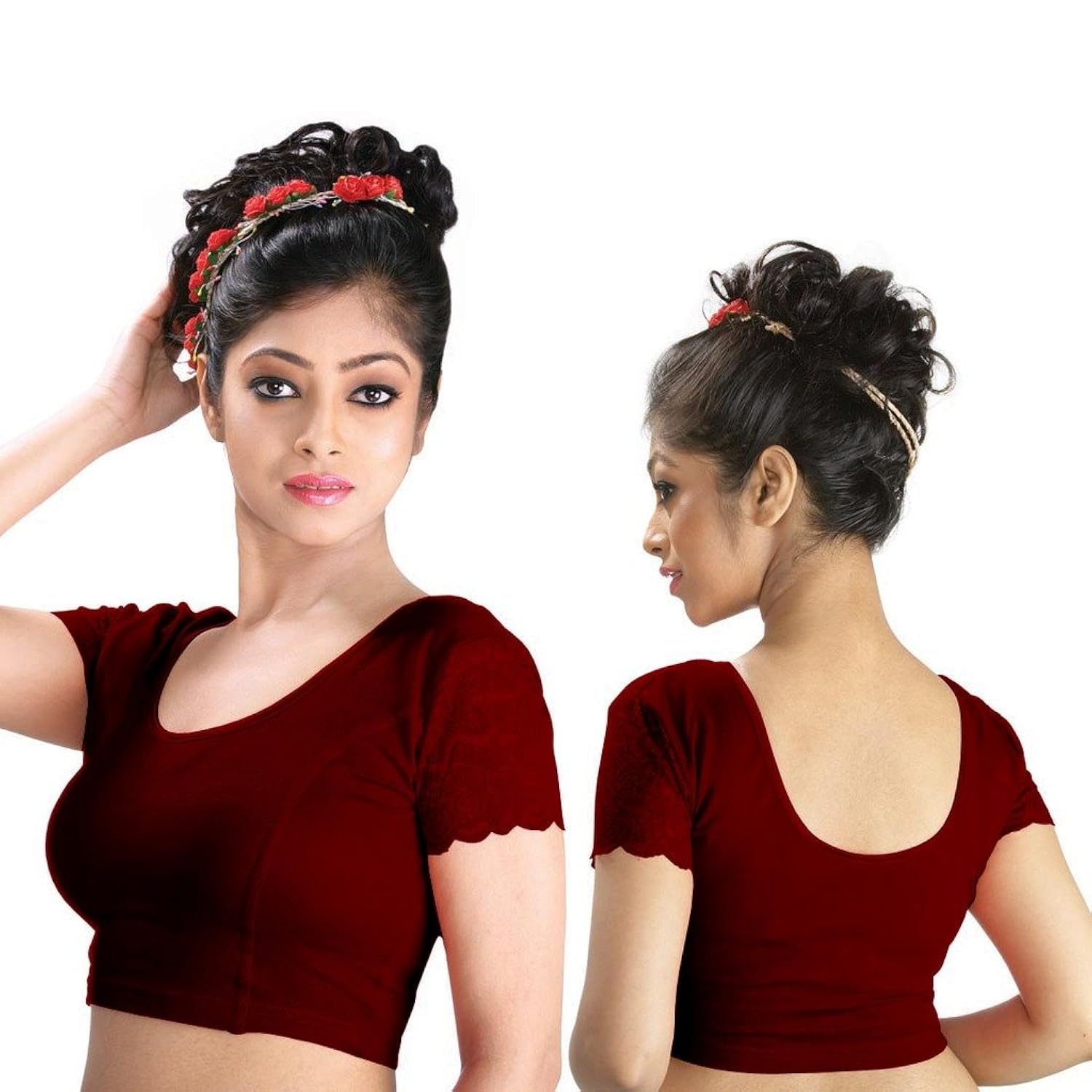 abhi women's cotton blouse (jmd1620.p_38_black)