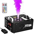 Vertical Fog Machine 1000W with 6 LED Lights and Wireless Remote Control for Stage Halloween Wedding DJ Parties