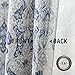 jinchan Damask Printed Curtains for Bedroom Drapes Vintage Linen Blend Medallion Curtain Panels Window Treatments for Living Room 2 Panels 63 Inch Long Blue