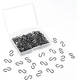 100 Pack Mini S Hooks for Hanging Small S Hook for Jewelry Metal S-hook Mini S Shaped Hanger for Christmas Ornament 1/2 Inch Wire Hangers for Crafts DIY Iron S-Shaped Connectors for Key Chain (Black)