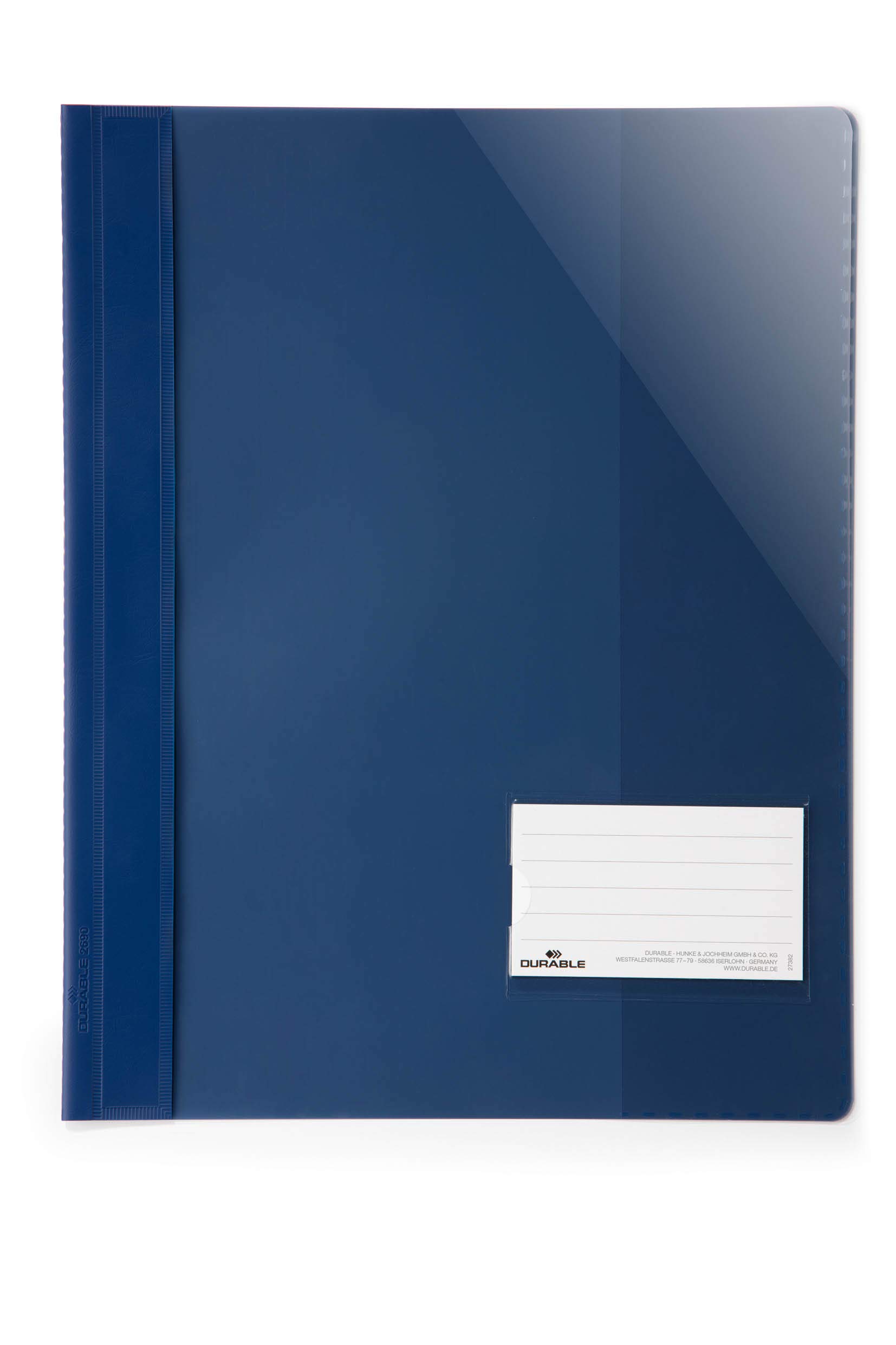 Durable 269007 Clear View File for Din A4, Extra Wide, Dark Blue, Pack of 25
