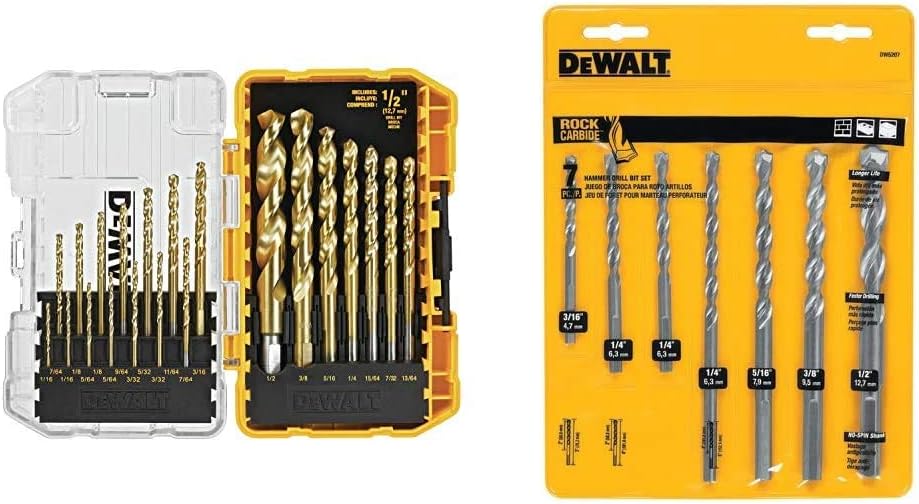 DEWALT Titanium Drill Bit Set, 21-Piece (DW1342) - Jobber Drill Bits - 