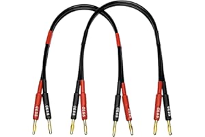 CNCESS CESS-037-2f Banana Plug Male to Male Speaker Cable 12 Gauge 680 Strand Count Silicone Soft Wire, 2 Cables (2 FEET)