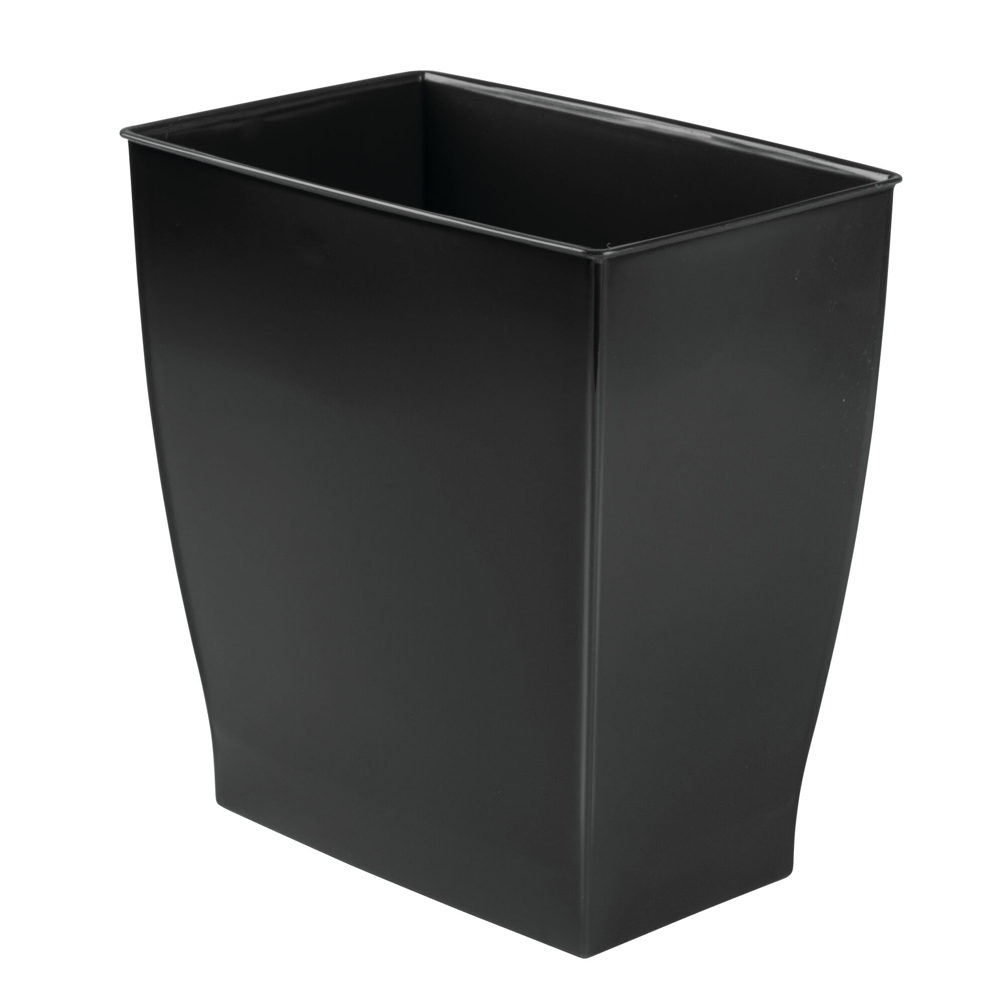 Photo 1 of *MINOR DAMAGE - USED*
iDesign Small Plastic Bathroom Trash Can, Slim Rectangle Garbage Bin for Bedroom, Office, Dorm, Black