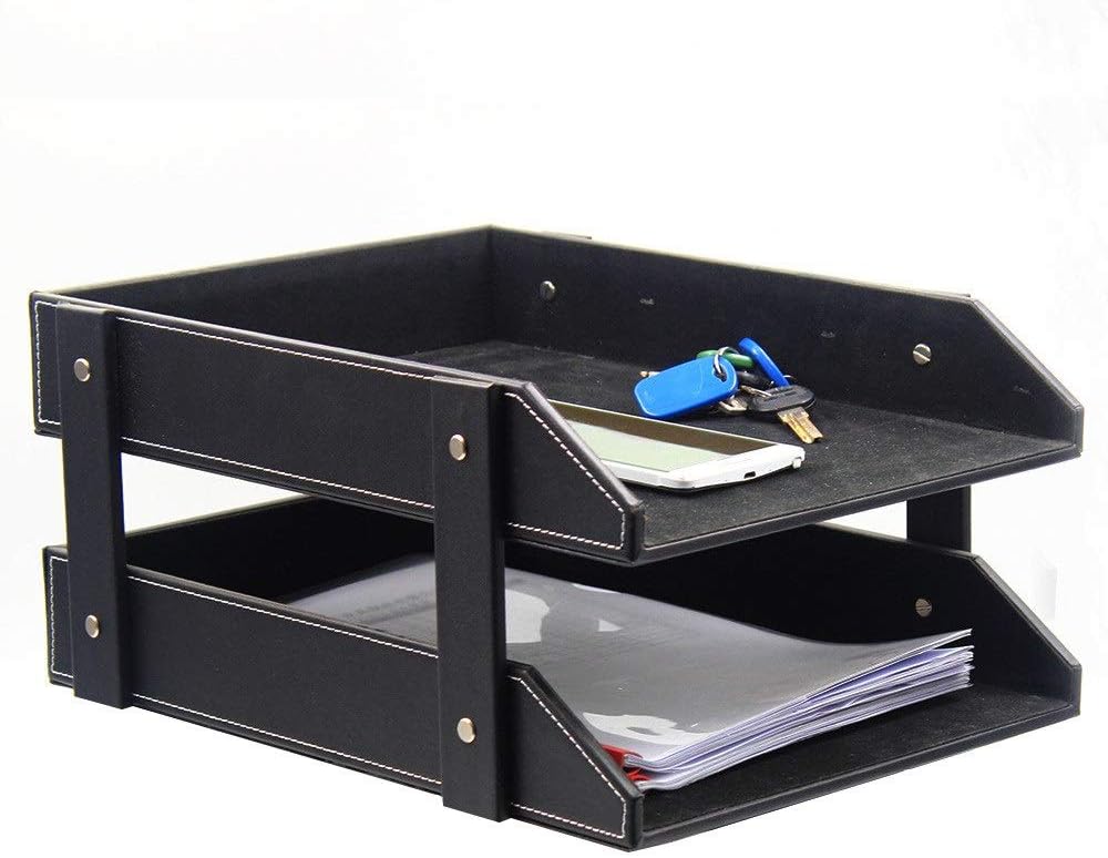 Revistero Titular del archivo de cuero caja de almacenamiento de 3