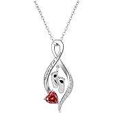 YMHOP Mommy of an Angel Necklace Sterling Silver Created Birthstone Jewelry Sympathy Gift Stillborn Pendant Necklace for Women Mother Mom