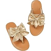 GORGLITTER Girl's Bow Flats Sandals Cute Flip Flops Dress Shoes