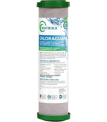 KX 32 250 10 GREEN | Filtri acqua CTO Carbon Block da 10 per riduzione del gusto e degli odori del cloro | KX MatriKX Powered by GREENBLOCK | Sostituisce 32 250 125 975
