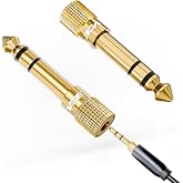 VCE 3.5mm to 1/4 Adapter Stereo Headphone Adapter, 24K Gold-Plated, 2-Pack | Seamless Audio Connection, Premium Sound Fidelity, Secure TRS Connection for Aux Cable, Guitar Amplifier, Headphone