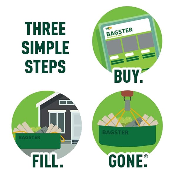BAGSTER 3CUYD DUMPSTER IN A BAG HOLDS UP TO 3,300 LB, GREEN