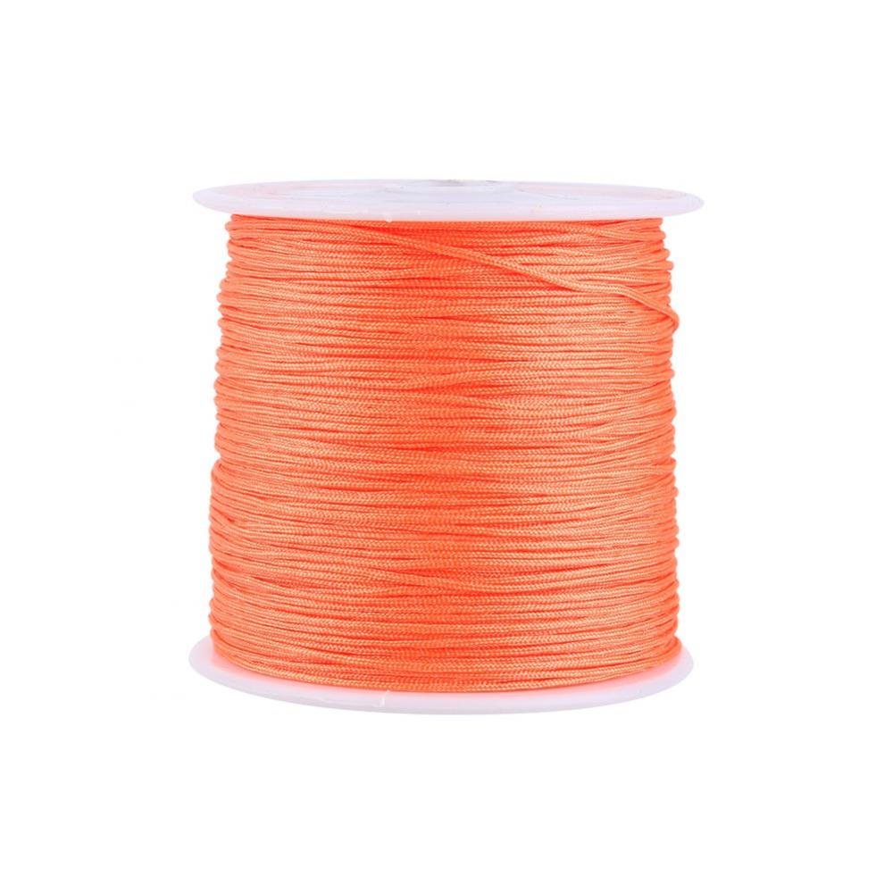 Haofy Craft Nylon Thread, Elastic Beading Cord, Stretch Fabric Crafting String, Chinese Knot Rattail Macrame Shamballa Thread for DIY Bracelet Necklace Beading Sewing Jewellery Making, 100m (Orange)