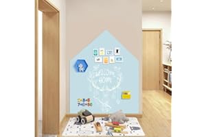 Magnetic Blackboard Wall Decal for Kids, 39.4 x 31.5 inches, with Chalk and Accessories, Black
