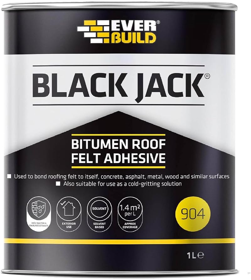 Everbuild Black Jack 904 Roof Felt Adhesive 1 L High Strength Black