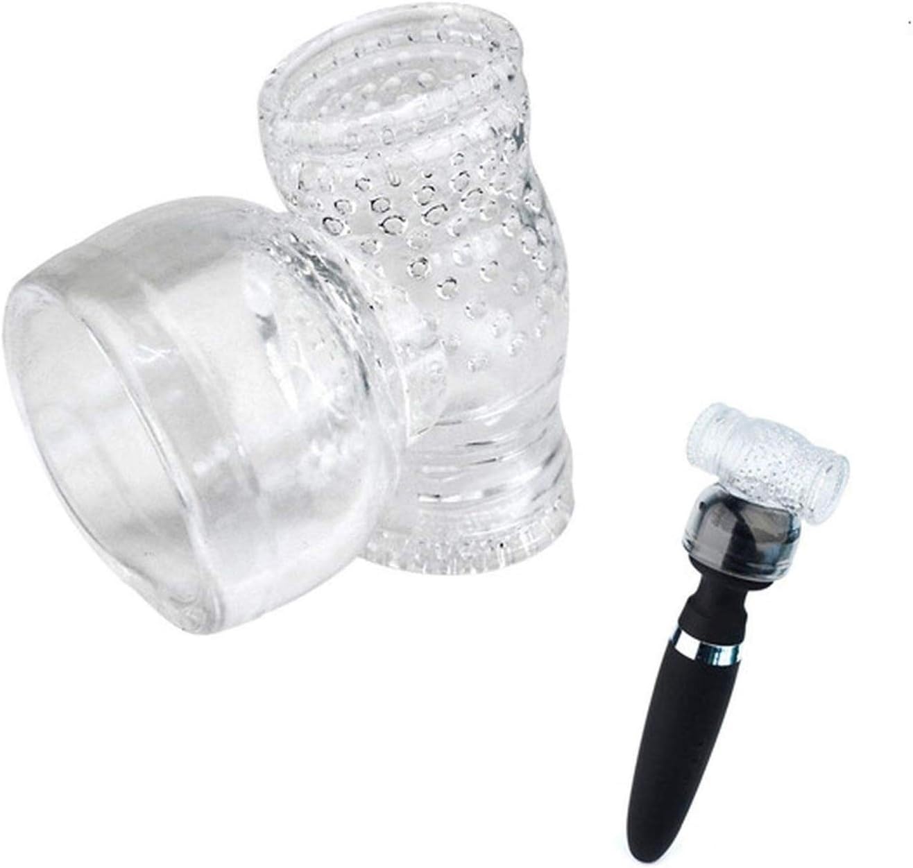 Muitar Av Head Attachment,Male Erection Magic Wand Funny Toy Man Product TPR,Transparent Great for Beginners Adullt Toys Pleasure