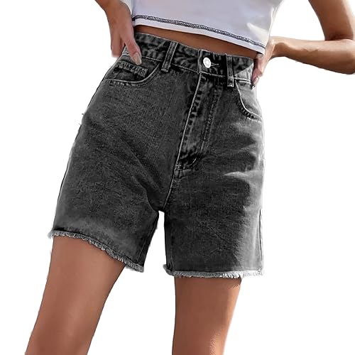 Womens High Waisted Denim Shorts Girls Trendy Ripped Stretchy
