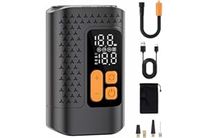 AUCOZA Electric Bike Pump, 160PSI Mini Bike Tire Pump, 4X Fast Bicycle Pump with Digital Pressure Gauge, Bike Air Pump for Mountain Bike, Moto, Car and Balls