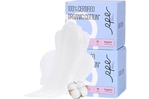 RPE LIFE 100% Organic Pads for Women, Organic Cotton Cover Pad - Regular Absorbency, Unscented, Ultra Thin Pads with Wings for Women (Regular, Size 3, 36 Count)