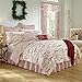 BrylaneHome Vintage Christmas Panel Set with Tiebacks Curtain, Ivory Red Beige