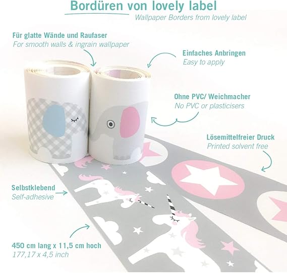 Decoration Murale Chambre Bebe Autocollante Non Toxiq Frise Chambre Enfant Garcon De 450 X 11 5 Cm Lovely Label Frise Murale Adhesive Enfant A Motif Excursion Des Animaux Taupe Menthe Petrole Bebe Puericulture Accessoires Et