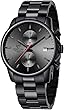 GOLDEN HOUR Fashion Business Mens Watches with Stainless Steel Waterproof Chronograph Quartz Watch for Men, Auto Date