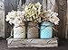 TRAY WOOD MEDIUM WITH RUSTIC HANDLES *Antique White Red Blue Box for CENTERPIECE, Candles, Mason Ball Jars, Mail, Remote -Kitchen Living Room Decor -Distressed - (fits 3 pint size jars) 11.5