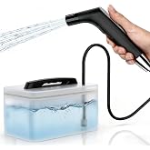 COSWE Portable Travel Bidet Electric Rechargeable Handheld Personal Bidet Sprayer for Hygiene Cleaning for Toilet with 2.3 liters Water container (Black), LIUW_JP2201