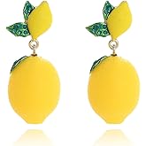 Lemon Earrings for Women Unique 3D Grape Lime Green Leaf Drop Dangle Earring Cute Funky Party Prom Jewelry Gift