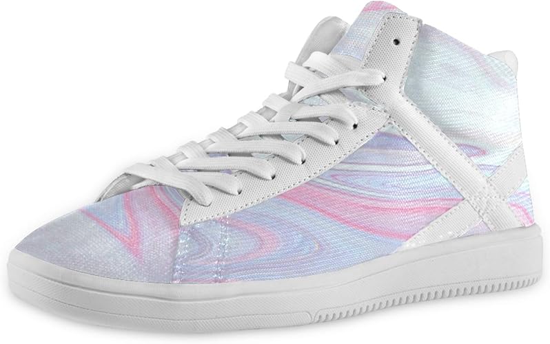 Amazon Natax ハイカットスニーカー メンズ ハイカットシューズ 運動靴 通気性 夏用 薄型 カジュアルシューズ 男の子 おしゃれ 人気 スポーツ 軽量 学生 靴 くつ カラフル 柄 ピンク スニーカー ランニング