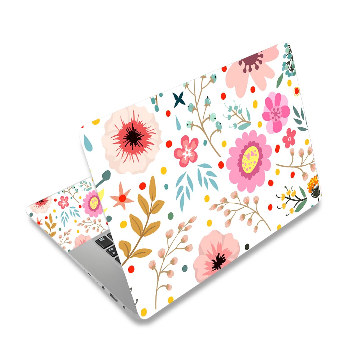 Photo 1 of Laptop Skin Sticker Decal,12" 13" 13.3" 14" 15" 15.4" 15.6 inch Laptop Vinyl Skin Sticker Cover Art Protector Notebook PC (2 Wrist Pad Skins Included), Decorative Waterproof, Flower Plants