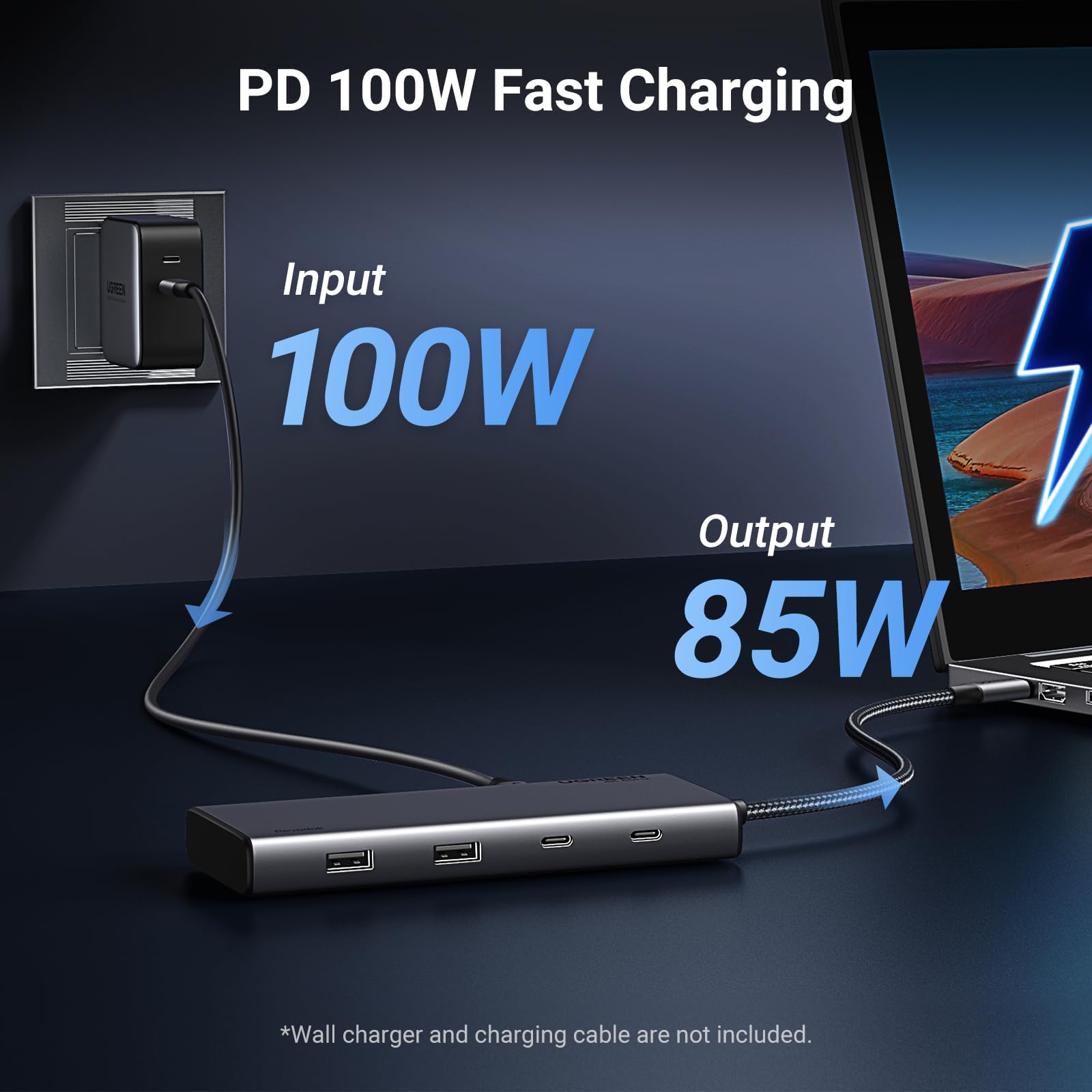 UGREEN Revodok Pro Triple Display Dock USB C Hub 2HDMI DP(4K@60Hz max.), Docking Station mit 10Gbps 4*USB Ports(2*USB A & 2*USB C), PD 100W 7