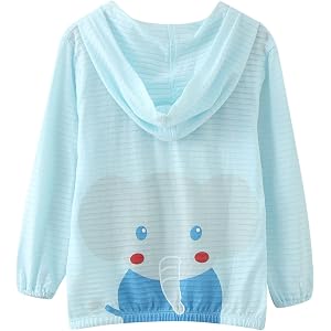 Boys Sun Protection Hoodies Animal Print Striped Rash Guard Hooded Jackets Kids Zip up Outdoor Quick Dry Sunshirts