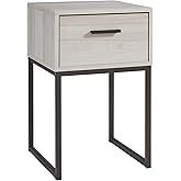 Signature Design by Ashley Socalle 1 Drawer Nightstand, 26" Tall, Natural Beige