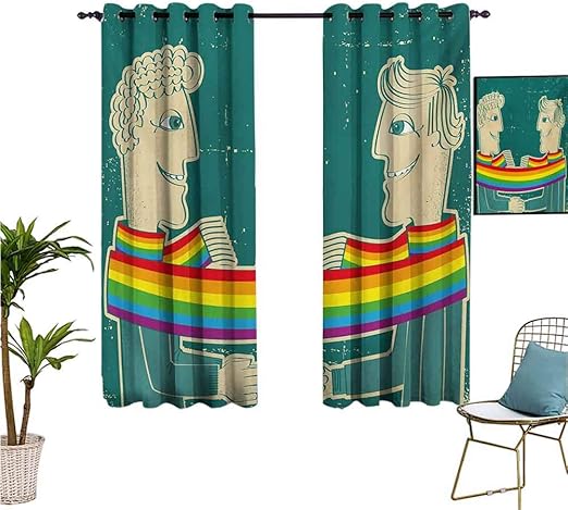 Cortinas para ventana de oscurecimiento, diseño de pareja gay con