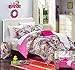 Chic Home 8 Piece Princess Paisley and Polka Dot Printed Reversible Comforter Sheet Set, Twin X-Long, Fuchsia
