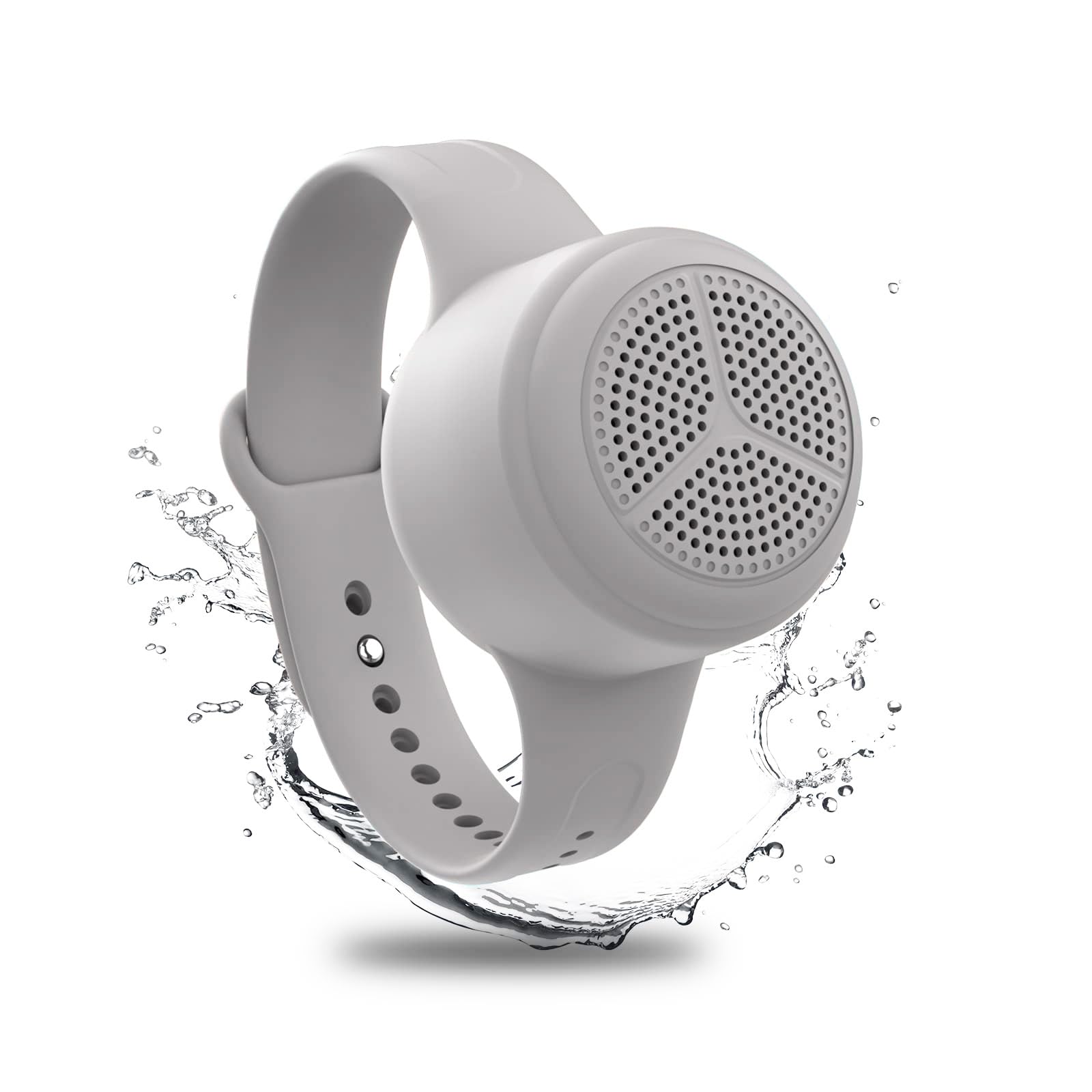 Momoho Multifunctional IPX7 Waterproof Bluetooth Speaker, Micro SD Support TWS Pairing Stereo Portable Speakers With Camera Remote Control For Smartphones, Small Pillow Speaker(With Watchband, Gray)