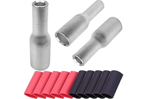 10PCS Step Down Butt Connectors 2 AWG to 6 AWG Non-Insulated Reducing Splices,Tinned Pure Copper for Corrosion Resistance & S