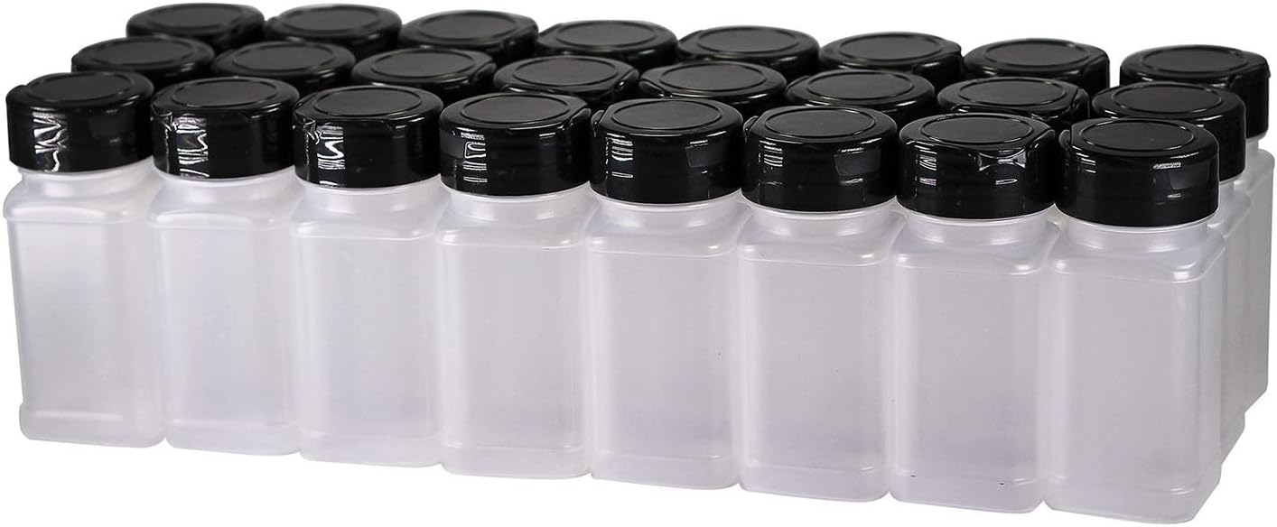 Pinnacle Mercantile Square 4oz. Spice Jars w/Sifter Black