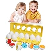 TINOTEEN Toddler Matching Toys Easter Egg Color Shape Learning Educational Infant Toy for 18+ Month
