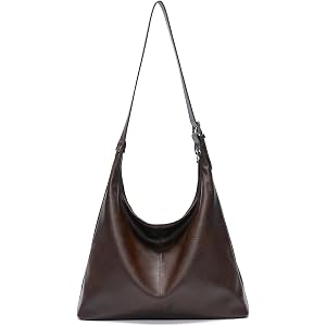 Large Vegan Leather Hobo Bag for Women Slouchy Shoulder Purse Work Handbag | Aesthetic satchel features an adjustable strap,