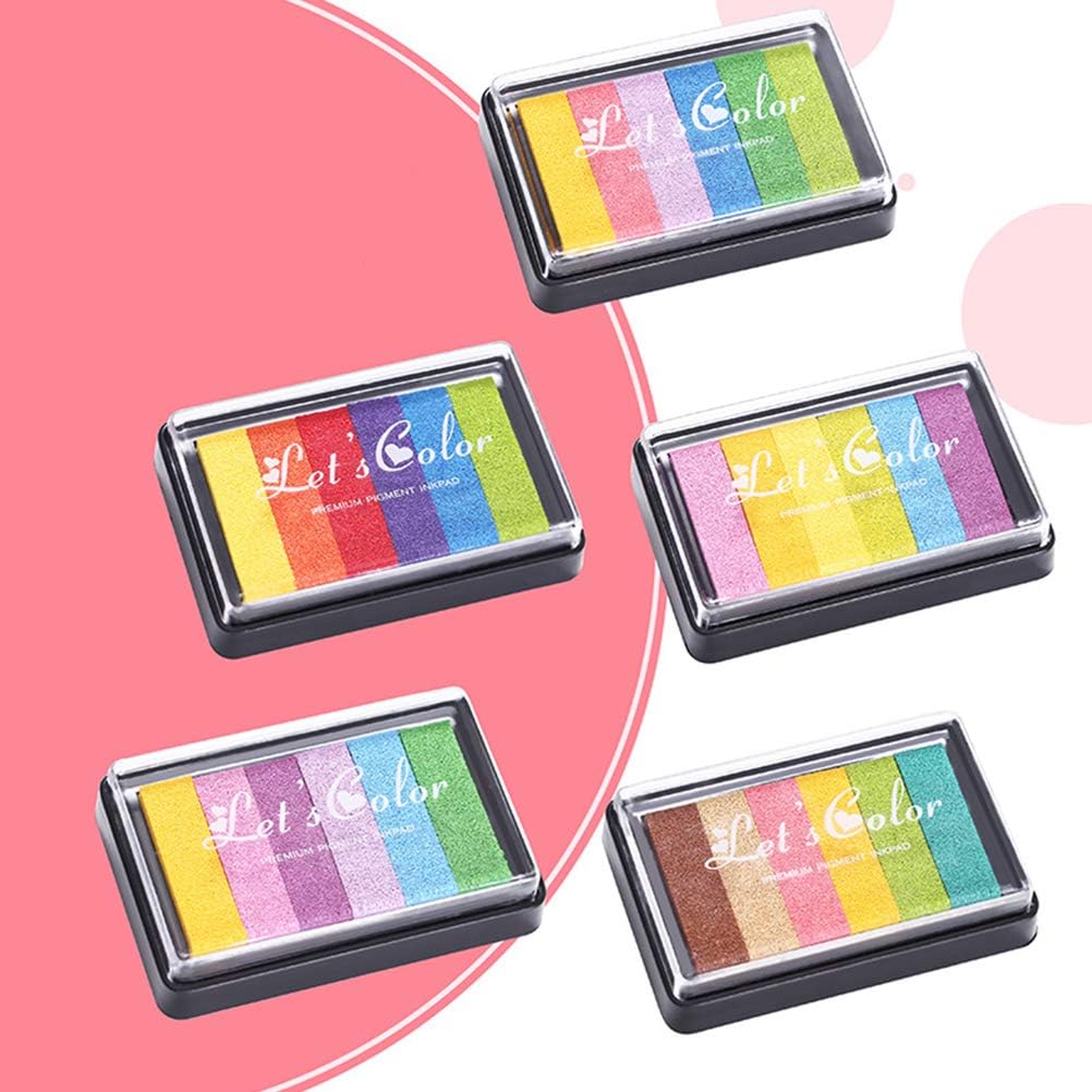 Rainbow Finger Ink Pads DIY Craft Ink Pad Rainbow Color Stamps Pads