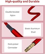 RUXELY 6.35mm TRS Instrument Cable 3M 2-Pack Straight 1/4 Inch Jack view 2