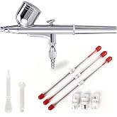Dual-Action Airbrush Kit,Airbrush Gun with 0.2/0.3/0.5mm Nozzles | Gravity feed spray gun set,Lightweight air brush gun, for nail art, body makeup, model painting,craft coloring
